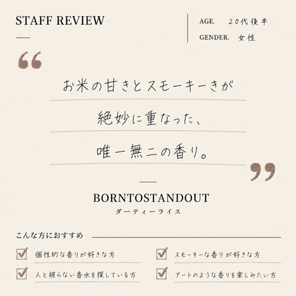 BORNTOSTANDOUT（ボーントゥスタンドアウト）ダーティーライス EDP